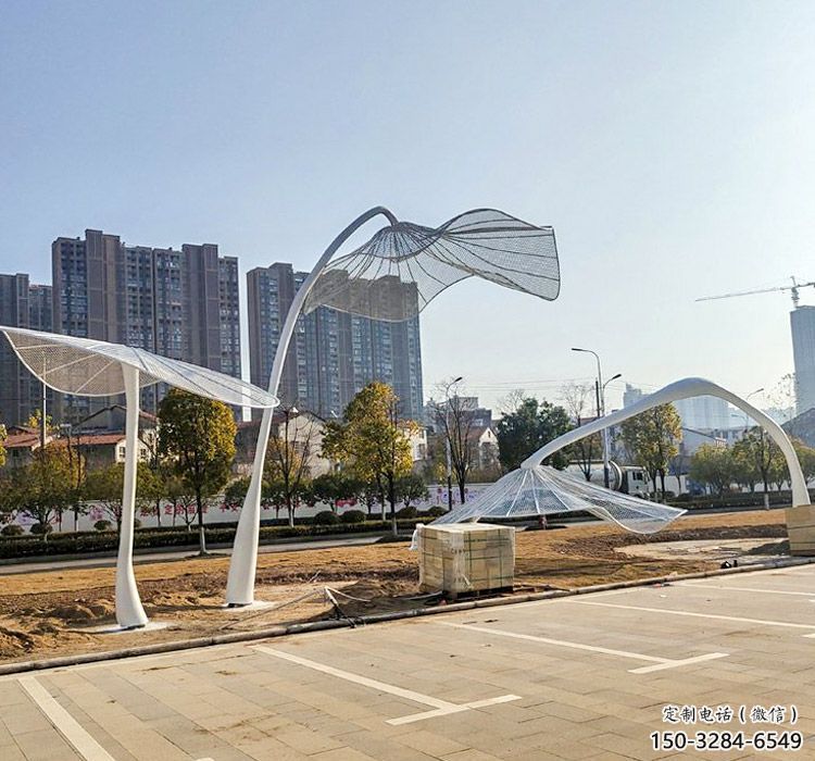 花型廊架雕塑，不銹鋼景觀廊架雕塑小品