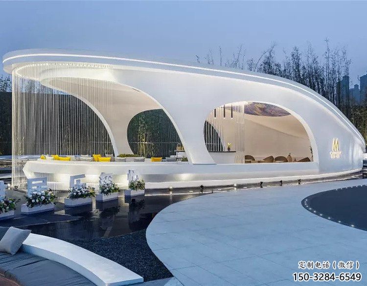 現(xiàn)代藝術(shù)原理廊架，不銹鋼材質(zhì)廊架雕塑制作