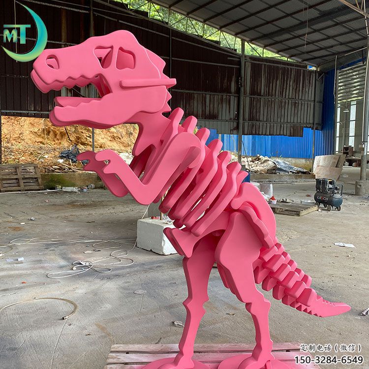 抽象恐龍雕塑提供，多彩藝術(shù)，中式恐龍骨架雕塑通用