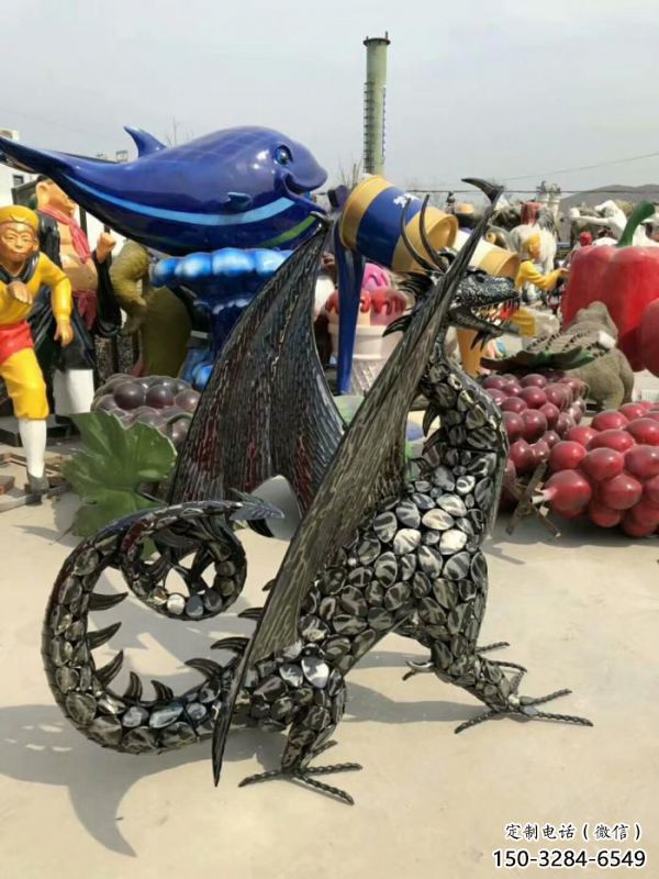 鐵藝恐龍雕塑制造商，室外軟裝，鐵藝恐龍雕塑制作