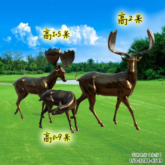 烤漆梅花鹿雕塑，彩繪工藝，玻璃鋼動物雕塑廠家