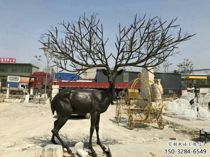 景觀小鹿雕塑觀賞型，廣場系列，仿銅小鹿雕塑優選