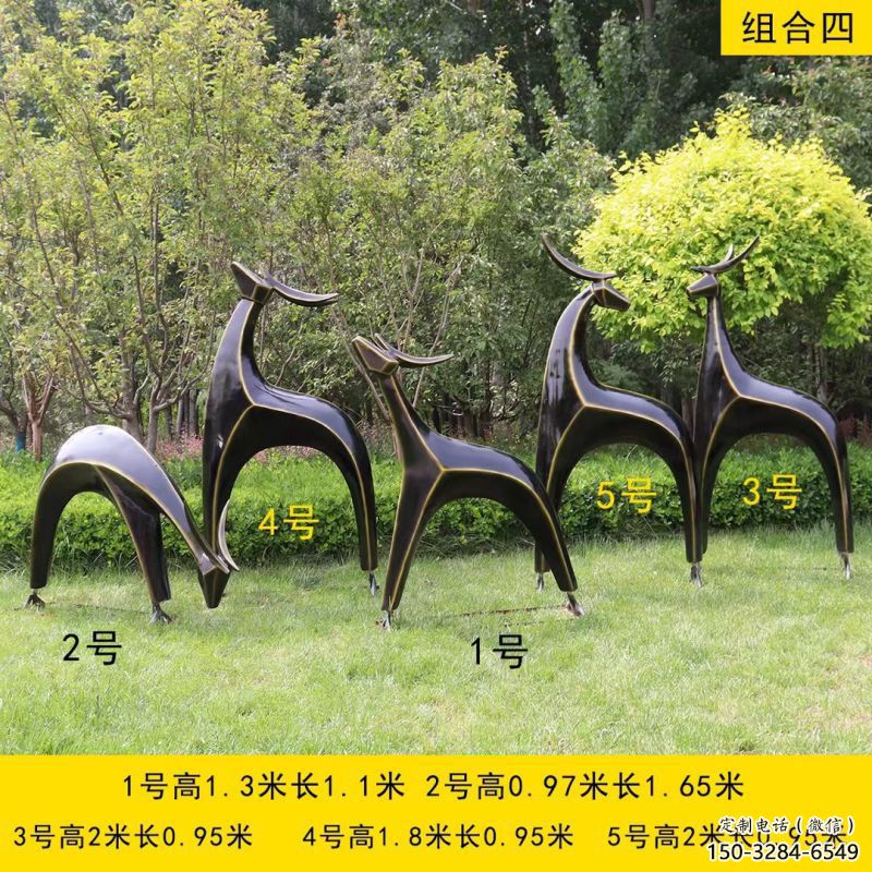 抽象小鹿雕塑供需，美陳雕塑，景觀小鹿雕塑承接