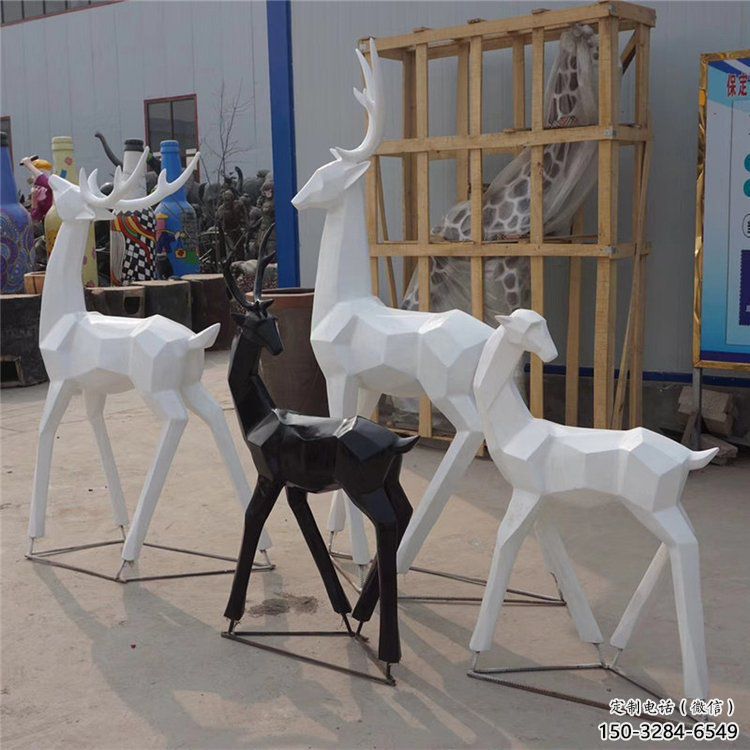 地產小鹿雕塑供應，地標擺件，抽象小鹿雕塑制造