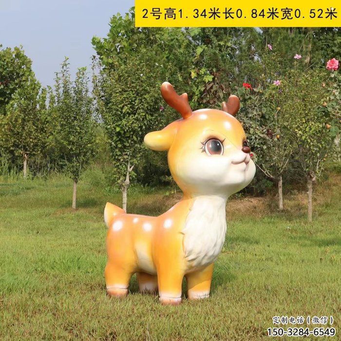 小鹿雕塑定價，彩繪工藝，卡通小鹿雕塑制作