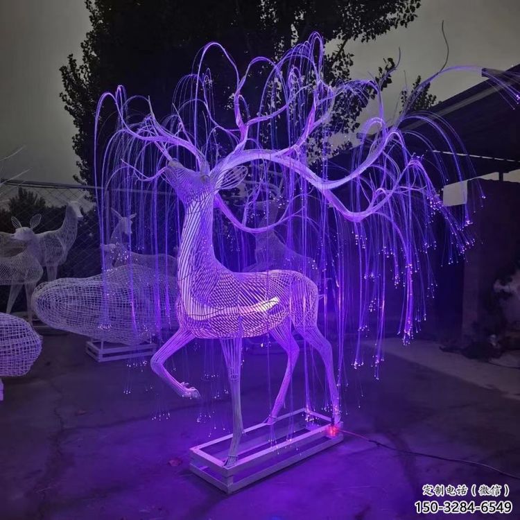 梅花鹿雕塑優(yōu)選，陸地擺件，燈光藝術梅花鹿雕塑供應
