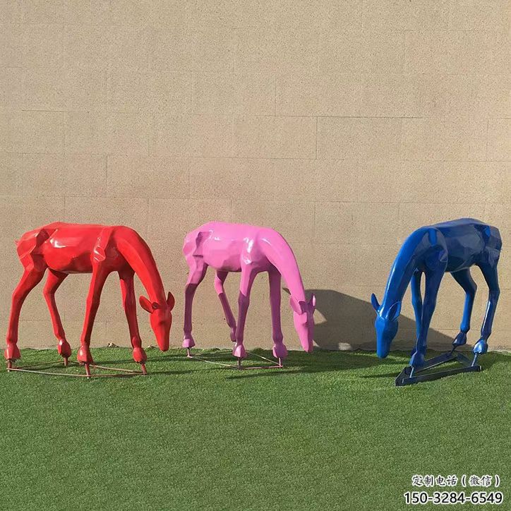 彩繪小鹿雕塑通用，花園小品，景觀烤漆小鹿雕塑優(yōu)價(jià)