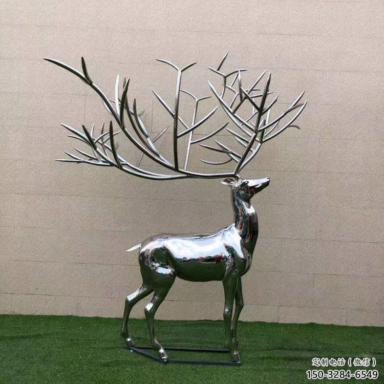 景觀小鹿雕塑制造，歐式風格，鏡面小鹿雕塑定價
