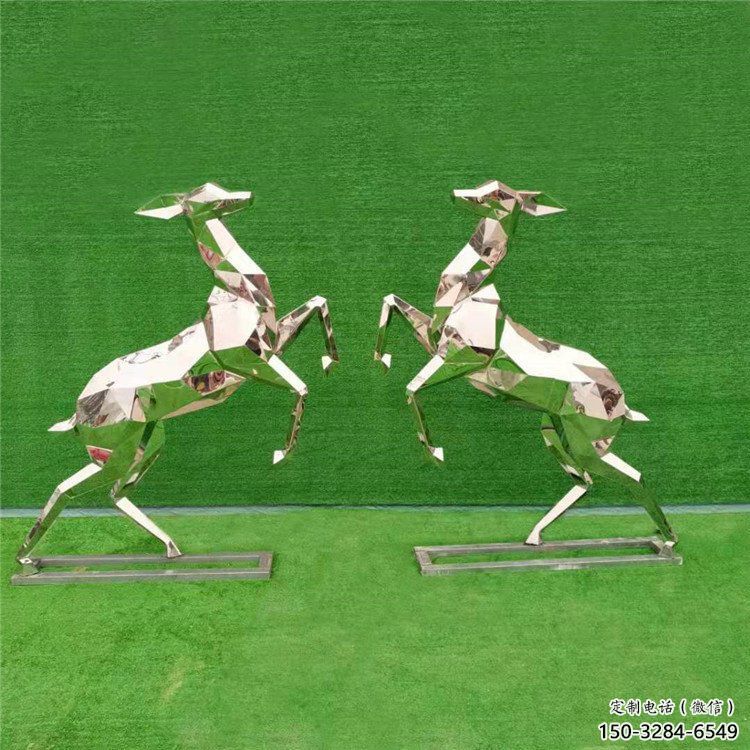 園林小鹿雕塑觀賞型，標(biāo)識(shí)雕塑，切面小鹿雕塑展品