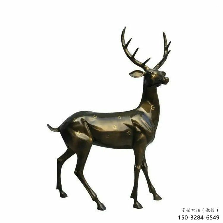 銅梅花鹿雕塑提供，園林裝飾，小區梅花鹿銅雕塑承接