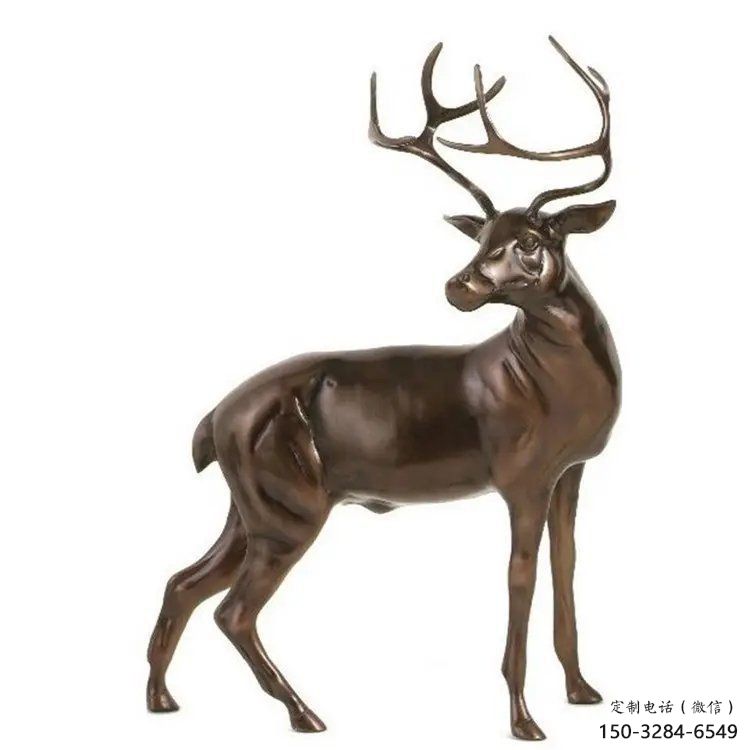 銅梅花鹿雕塑制造，廣場(chǎng)雕塑，制造梅花鹿銅雕塑批發(fā)