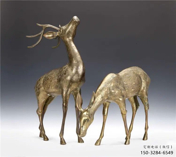銅小鹿雕塑選用，景觀雕塑，鑄銅小鹿銅雕塑標準