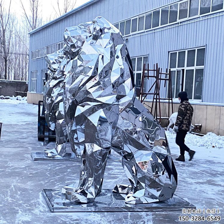 鏡面獅子雕塑通用，動(dòng)物小品，廣場不銹鋼獅子雕塑優(yōu)價(jià)