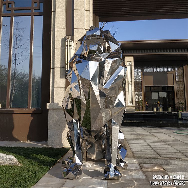 切面獅子雕塑造型供需，廣場雕塑，不銹鋼鏡面獅子雕塑選用