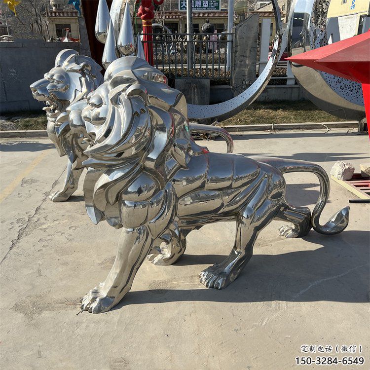 獅子雕塑工廠，鏡面拋光藝術(shù)，不銹鋼獅子雕塑供應(yīng)