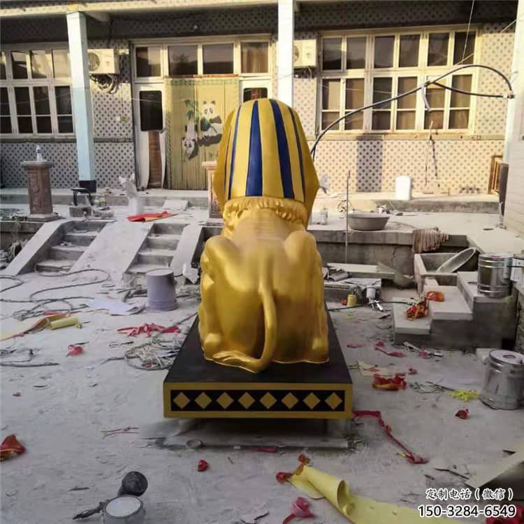 彩繪獅子雕塑定做，城區小品，抽象獅子人獸雕塑定價