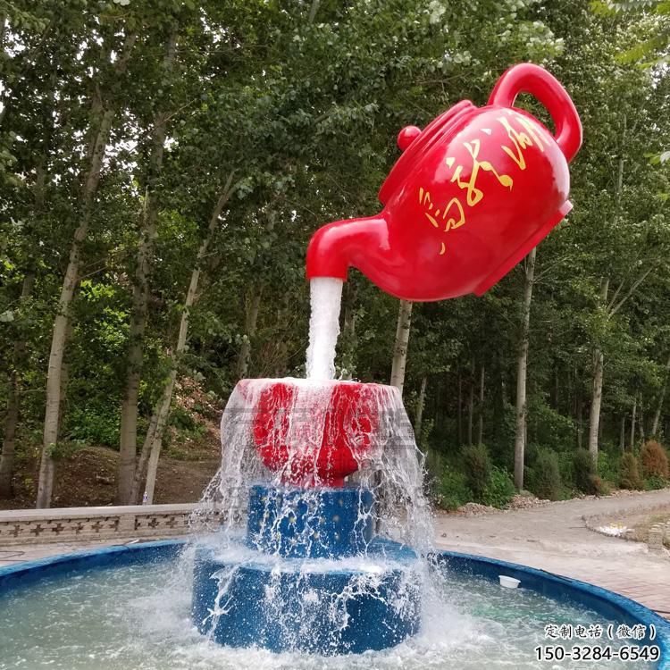 彩繪吊壺天壺雕塑，標(biāo)識(shí)雕塑，大型吊壺雕塑公司