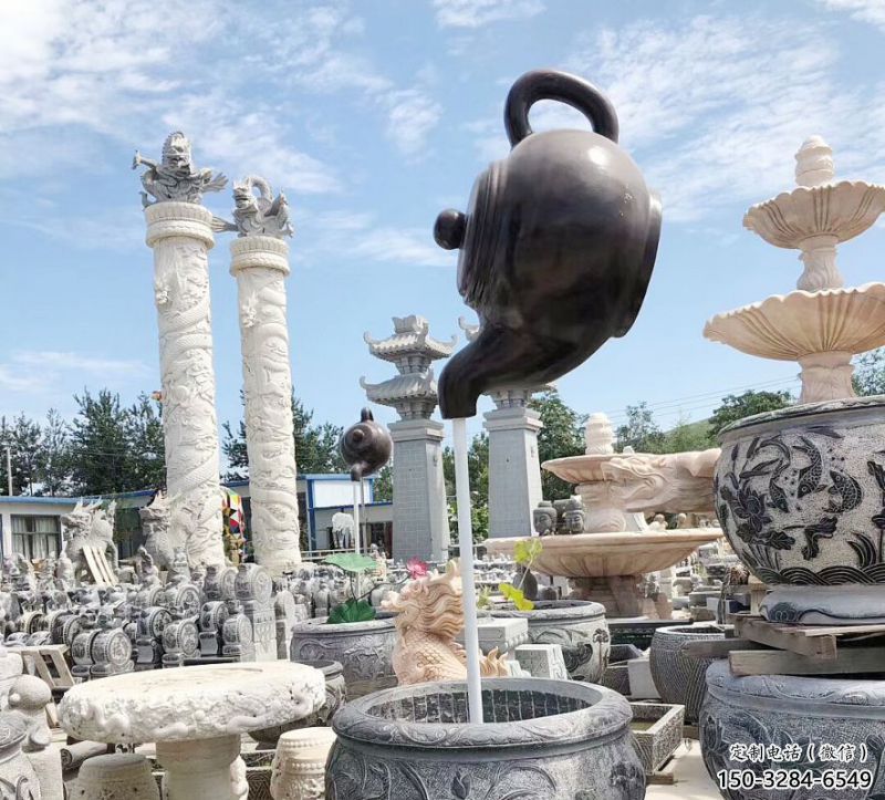 水景吊壺雕塑，多彩藝術(shù)，抽象景觀吊壺雕塑生產(chǎn)商