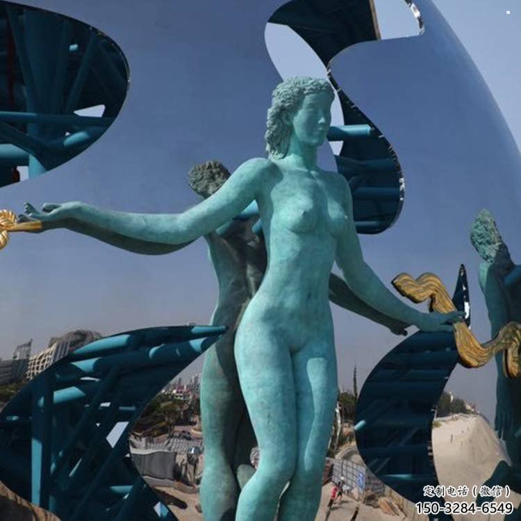 地球雕塑供應(yīng)，創(chuàng)意雕塑，地球天使雕塑制作廠家