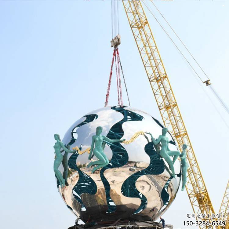 地球雕塑優(yōu)選，陸地?cái)[件，地球天使雕塑制作廠家