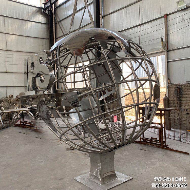 地球儀雕塑制作制造商，鋼管組合，公共鏡面地球儀雕塑優(yōu)選