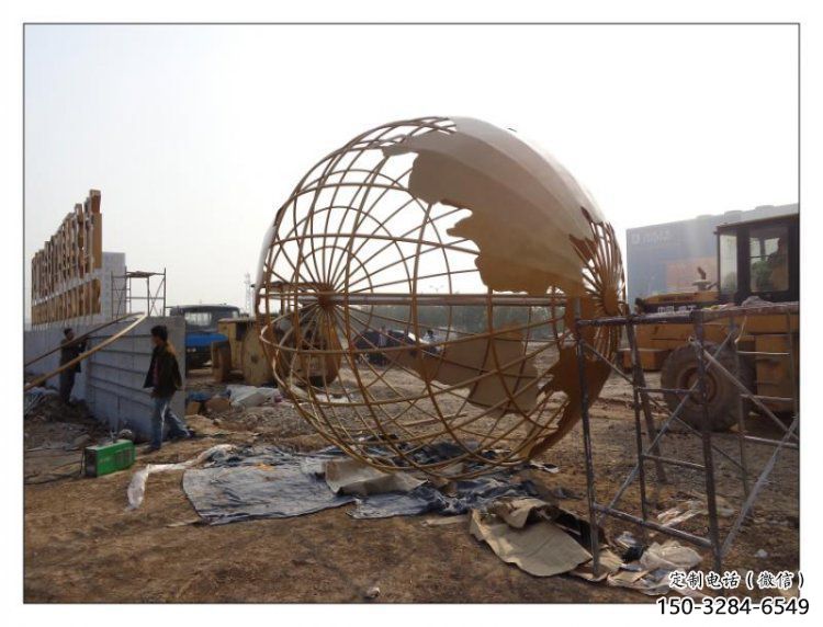 地球儀雕塑工程選用，美陳雕塑，烤漆地球儀雕塑制造商