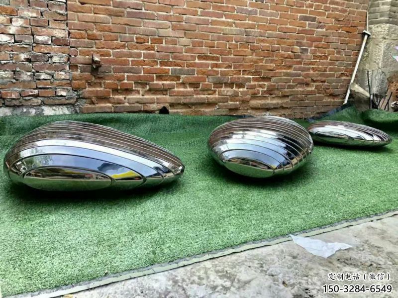 不銹鋼鵝卵石坐凳雕塑生產制作