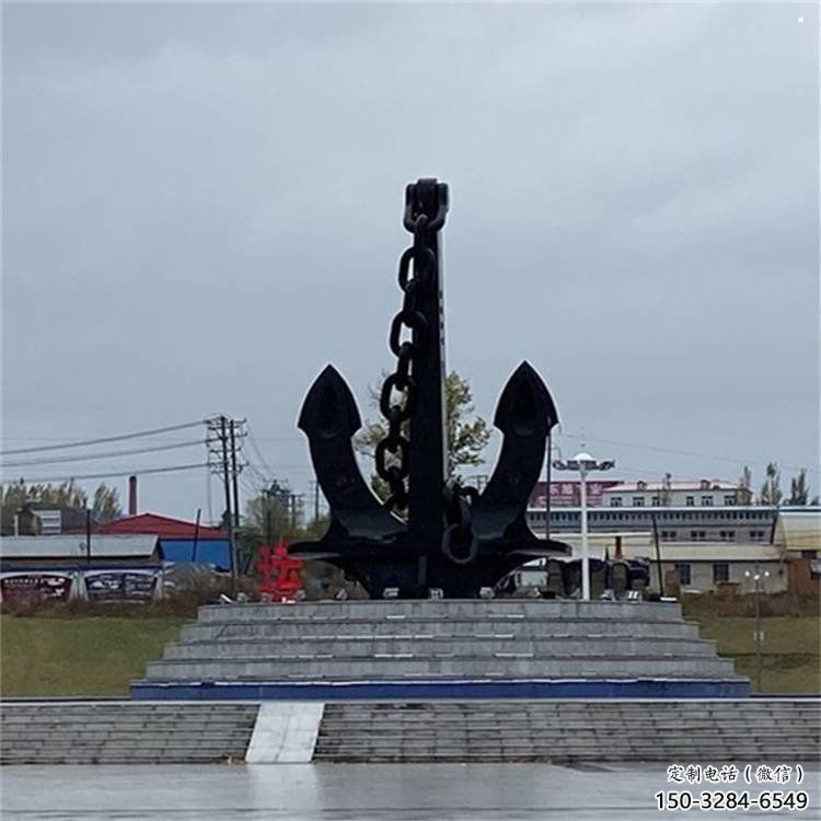 街頭船錨雕塑