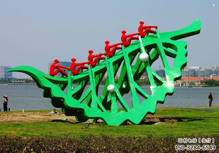 龍舟雕塑優(yōu)價(jià)，歐式風(fēng)格，不銹鋼龍舟雕塑廠家