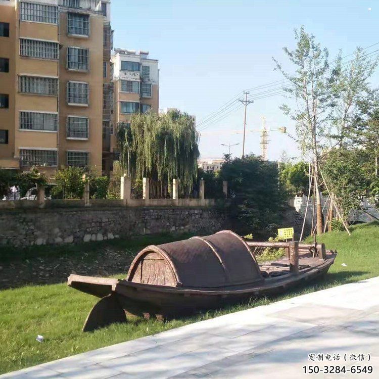 銅船雕塑制作廠家，公園小品，小船銅雕塑訂做