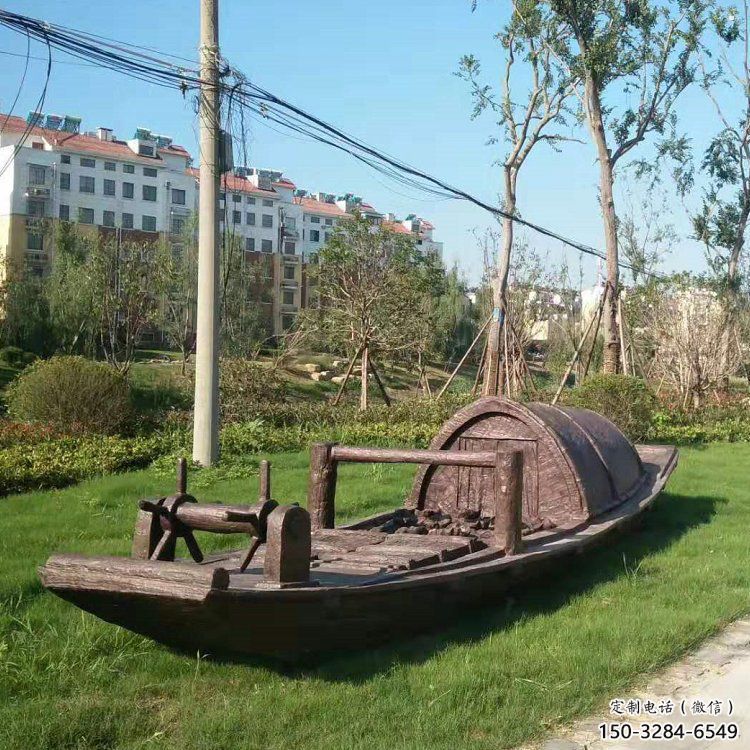 銅船雕塑制造，城區(qū)小品，室外小船銅雕塑提供