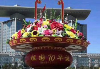 花籃雕塑服務(wù)商，街道標(biāo)識，小區(qū)花籃雕塑定制