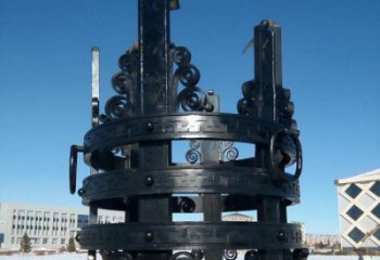 三足鼎地標(biāo)景觀雕塑，城市藝術(shù)美陳雕塑