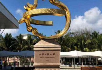 宣傳主題雕塑加工廠家，藝術(shù)形象標識，地標美陳雕塑