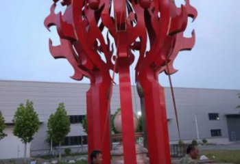 火球雕塑，精神堡壘火球雕塑落地展示