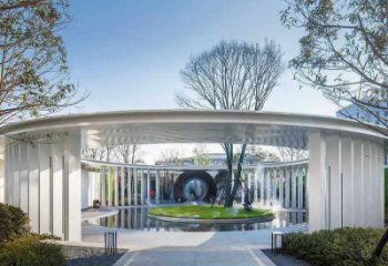 藝術型廊架雕塑，不銹鋼長廊雕塑