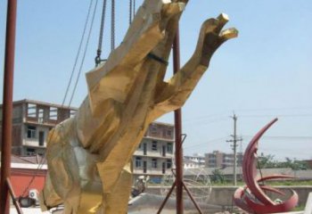 景觀恐龍雕塑承接，景區案例，公園幾何恐龍雕塑定制