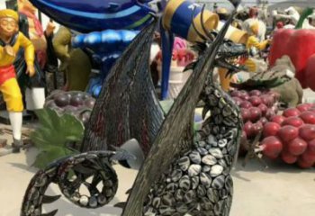 鐵藝恐龍雕塑制造商，室外軟裝，鐵藝恐龍雕塑制作