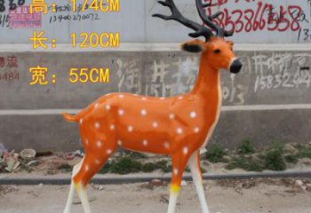 公園小鹿雕塑，彩繪工藝，玻璃鋼動(dòng)物雕塑廠家