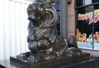 大門口獅子雕塑，仿銅玻璃鋼獅子雕塑加工制作