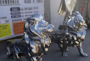 雕塑獅子景觀制造，街景小品，不銹鋼獅子雕塑優(yōu)價(jià)