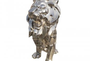 鏡面獅子雕塑承接，城市裝飾，大型不銹鋼獅子雕塑公司