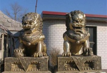 青銅獅子雕塑提供，鑄造藝術，中式蹲獅雕塑通用