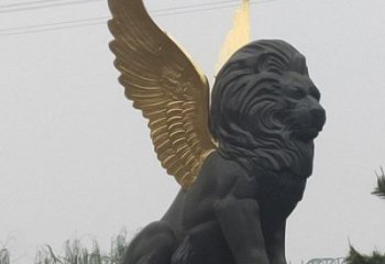 金屬獅子雕塑通用，城市雕塑，大型飛獅雕塑指用