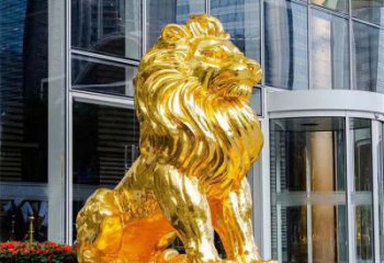 獅子雕塑精選，大門口擺件，戶外鎏金獅子雕塑承接