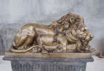 鑄銅獅子雕塑供求，景觀裝飾雕塑，戶外趴獅雕塑制造商