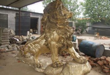 純銅仿古獅子雕塑，動物雕塑，大型走獅雕塑標準