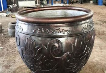 佛教圖銅缸雕塑-青銅缸制作