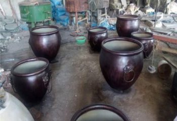 景觀銅雕太平缸雕塑