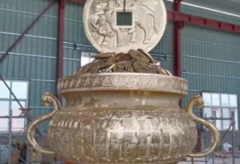 招財(cái)象形元寶爐雕塑